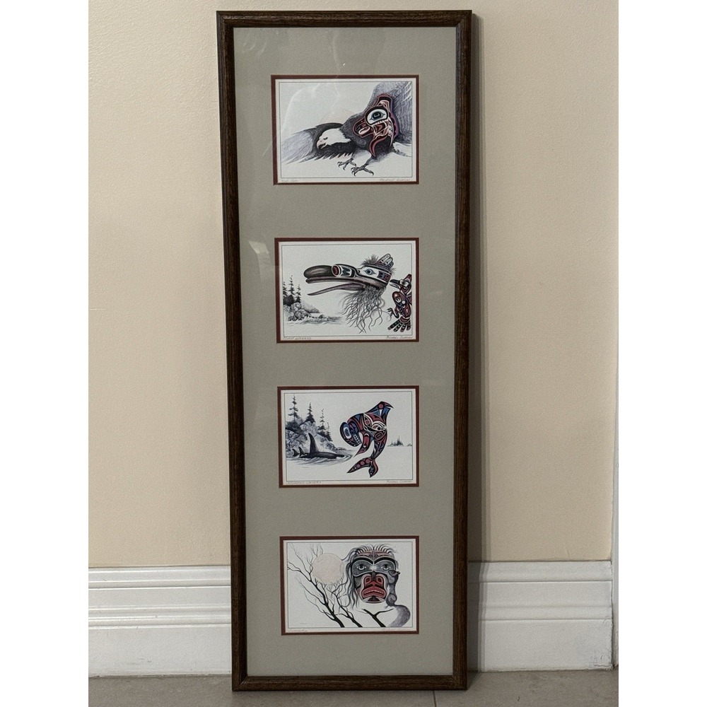 Michael Duncan 4 Signed Prints Framed High Dive Friendship Uncharted Waters VTG